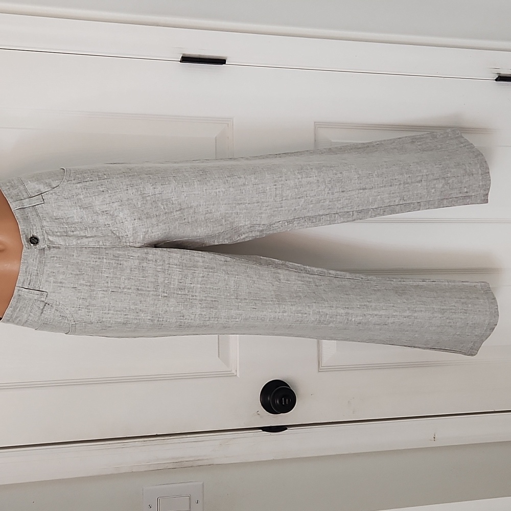 Hermes Paris Straight Leg Linen Pants in Stone Color size 33 NWOT